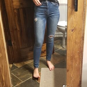 Aeropostale Skinny Distressed Jeans High Rise Size 4 The Norma Jean